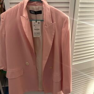 Zara Pink Blazer oversized fit in size XS